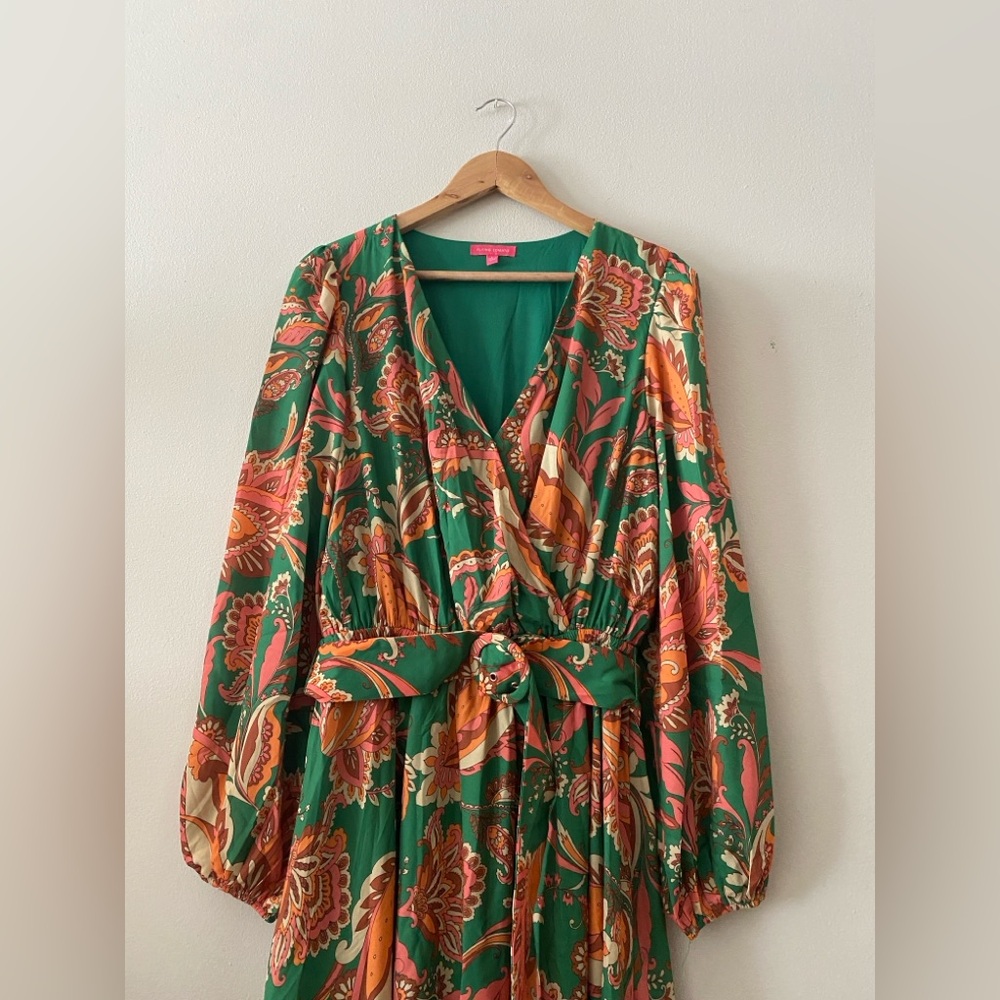 Flaying Tomato SUNNYSIDE FLORALS WOVEN MIDI DRESS size L pristine condition - Picture 8 of 17
